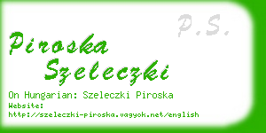 piroska szeleczki business card